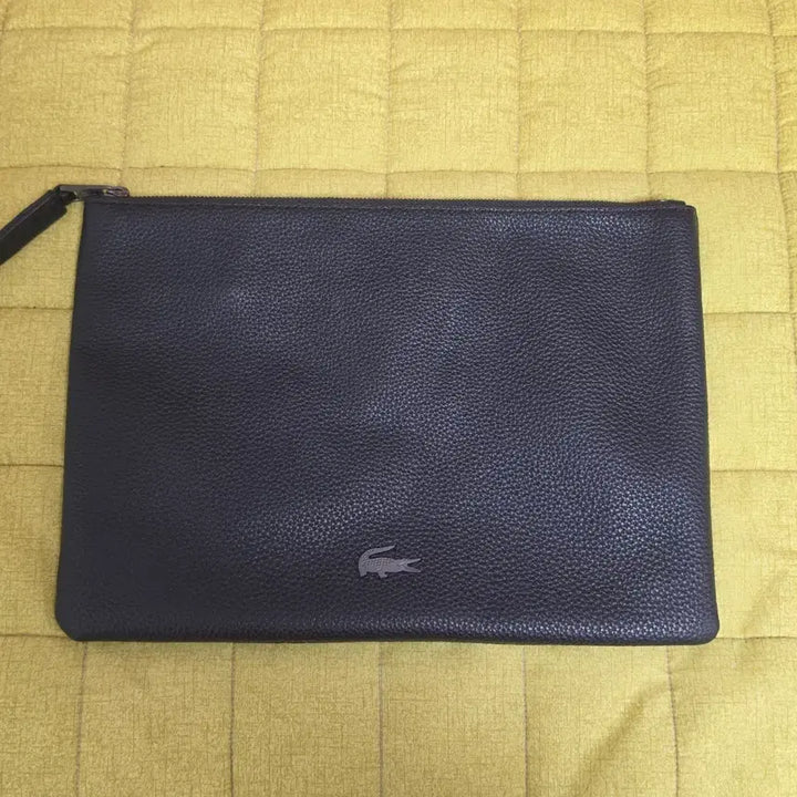 [BUNJANG] Lacoste Black Leather Clutch Bag / 라코스테 블랙 가죽 클러치 백