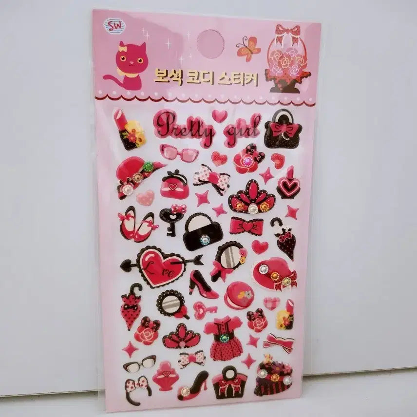 [BUNJANG] Gem Coordi Sticker (Pink) / [고전문구] 보석코디 스티커(분홍)
