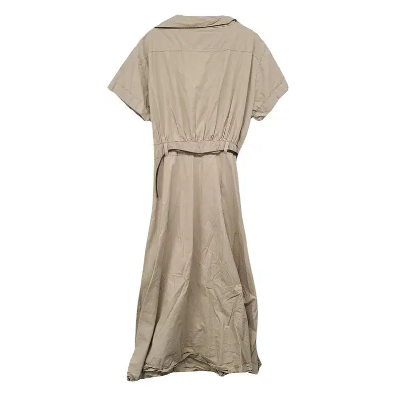 [BUNJANG] Beige Casual Belted Shirtdress / 베이지 캐주얼 벨티드 원피스 L