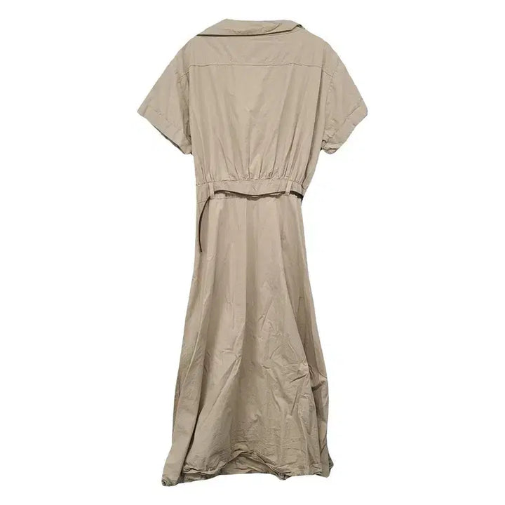 [BUNJANG] Beige Casual Belted Shirtdress / 베이지 캐주얼 벨티드 원피스 L