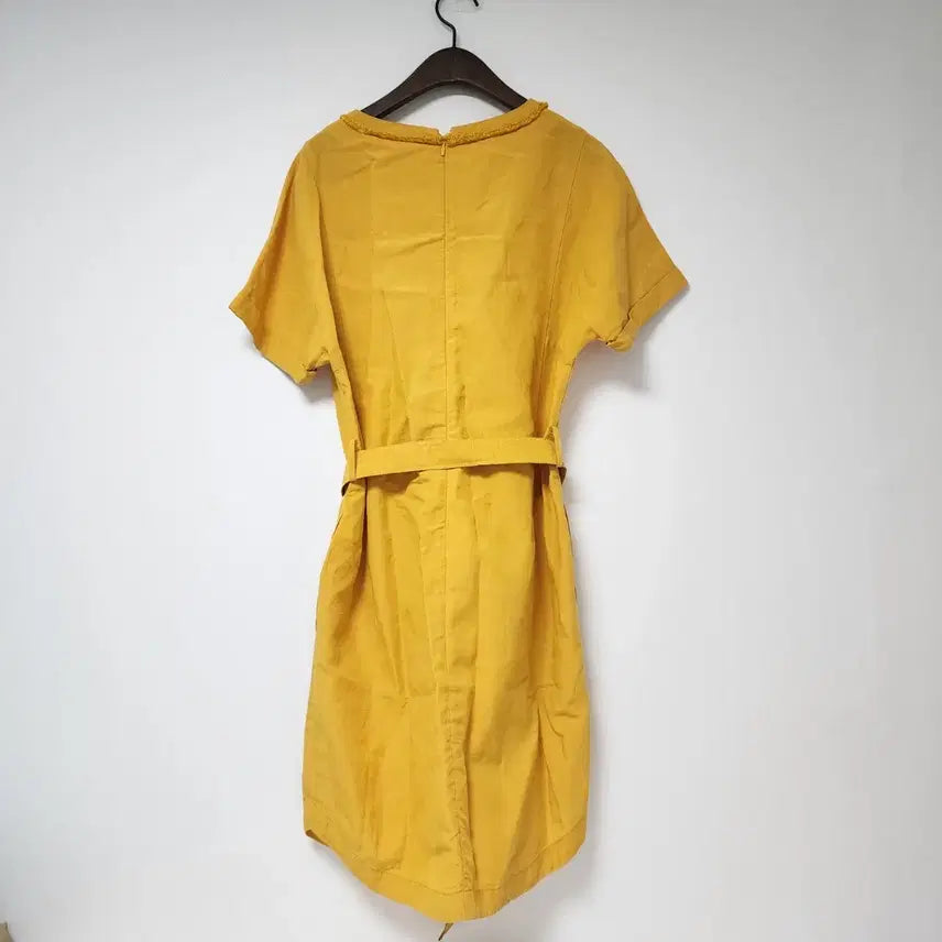 [SOLD OUT] 빈폴 옐로우 벨트 반팔 린넨혼방 원피스