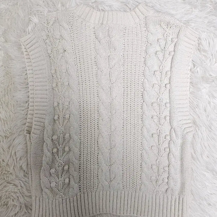 [BUNJANG] And Other Stories Cable Knit Vest Ivory XS / 앤아더스토리즈 케이블 니트 베스트 아이보리 XS