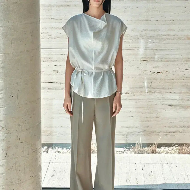 [BUNJANG] SIYAZU Drape Bootcut Slacks (Khaki Brown, S) / SIYAZU 시야쥬 드레이프 부츠컷 슬랙스 (카키브라운 S)
