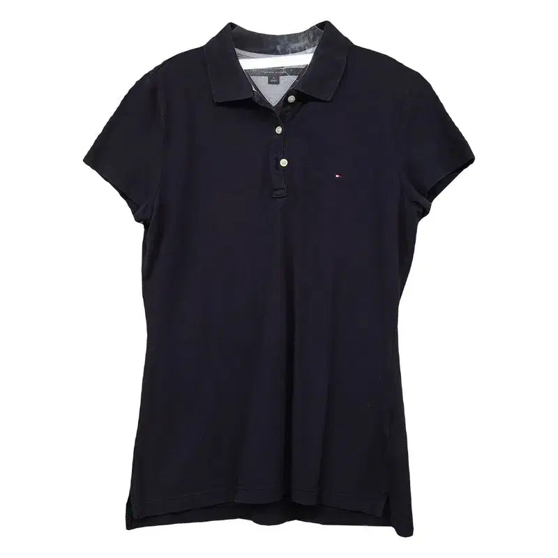 [BUNJANG] Tommy Hilfiger Navy Logo Short Sleeve Polo Shirt M / 타미힐피거 네이비 로고 반팔 카라티 M