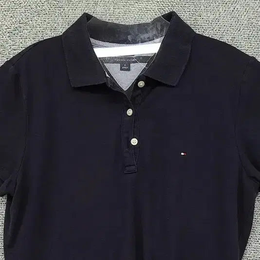 [BUNJANG] Tommy Hilfiger Navy Logo Short Sleeve Polo Shirt M / 타미힐피거 네이비 로고 반팔 카라티 M