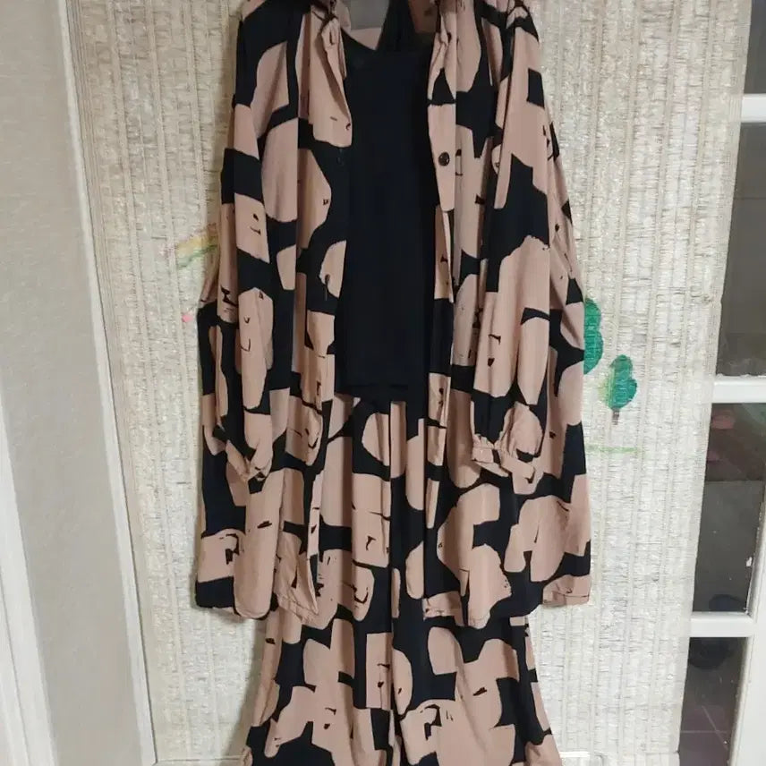 [BUNJANG] Sleeveless Top, Long Cardigan, and Pants Set / 나시 + 롱 가디건 + 팬츠 세트