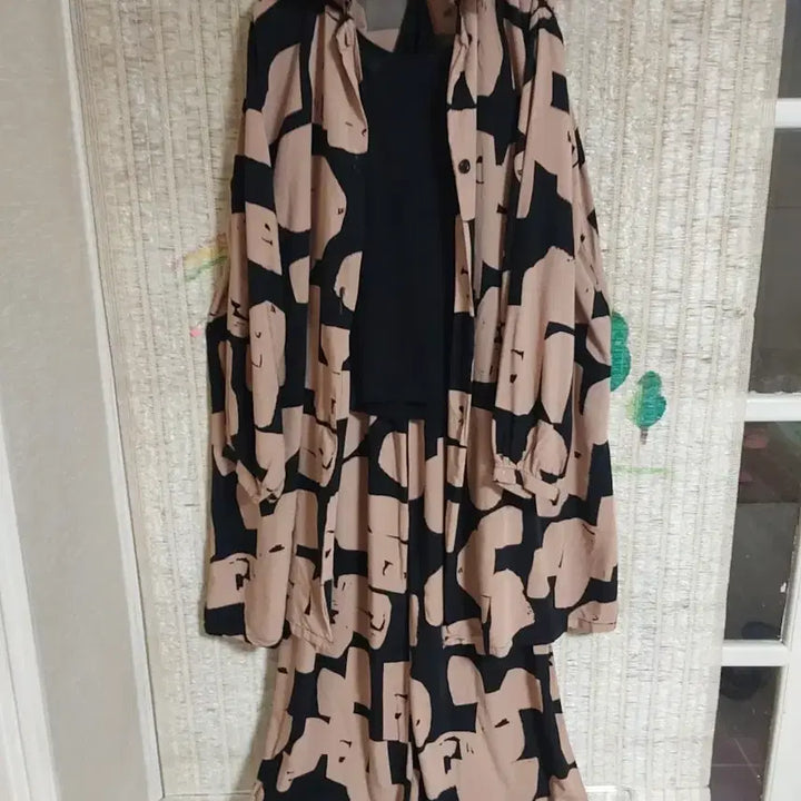 [BUNJANG] Sleeveless Top, Long Cardigan, and Pants Set / 나시 + 롱 가디건 + 팬츠 세트