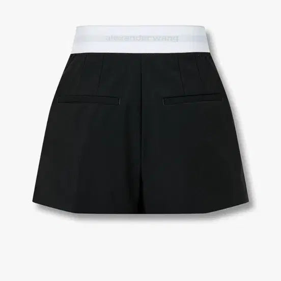 [BUNJANG] Alexander Wang Logo Waistband Pleated Shorts Size 0 / 새제품) 알렉산더왕 로고 웨이스트 밴딩 플리츠 쇼츠 0