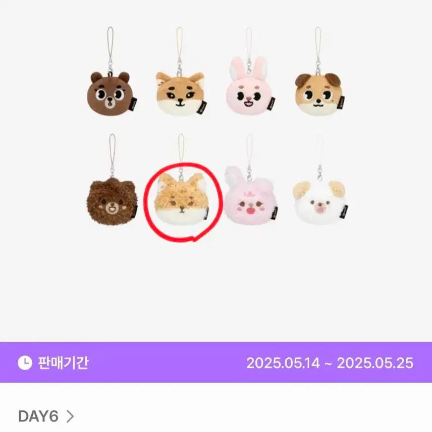[BUNJANG] DAY6 Finale Encore Keychain Petite/Mulbe K Version / 데이식스 피날레 앙콘 페이스 키링 쁘멀 케