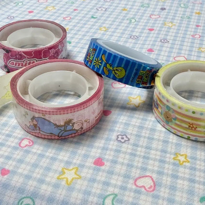 [BUNJANG] Vintage Winnie the Pooh &amp; Tweety Masking Tape &amp; Sticker Set / 고전문구 고전 푸우 트위티 마스킹테이프 스티커 테이프