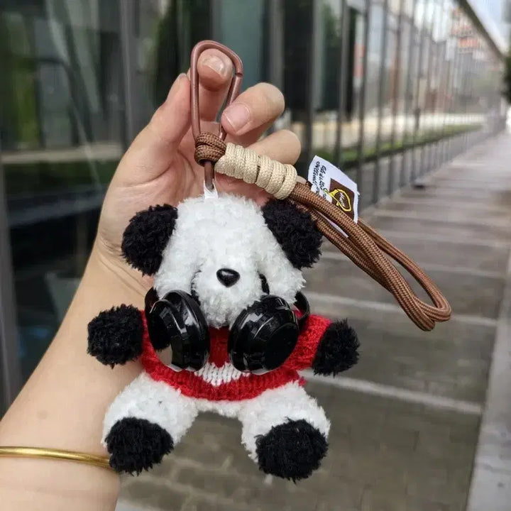 [BUNJANG] Knit Panda Bear Doll Keychain / 니트 판다 곰돌이 인형 키링