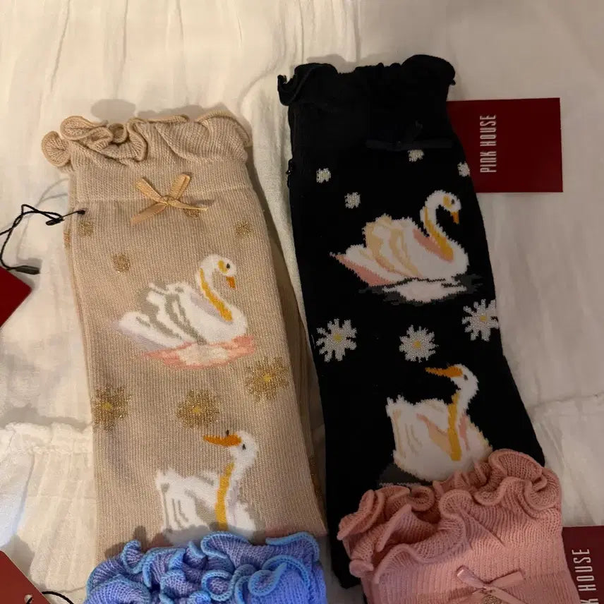 [BUNJANG] Pink House Cotton Socks / 핑크 하우스 면 양말 삭스