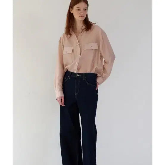 [BUNJANG] Unnout Studio Pink See-Through Shirt / <새상품> unnout studio 핑크 시스루 셔츠 판매합니다