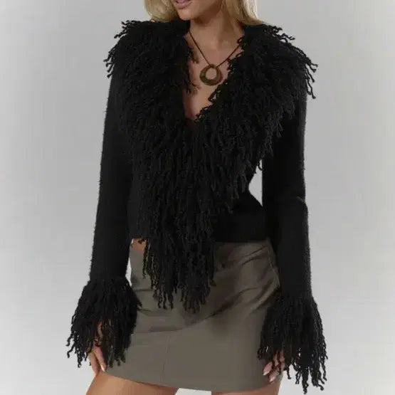 [BUNJANG] Tassel Fringe Cardigan / 태슬 프린지 가디건 새상품