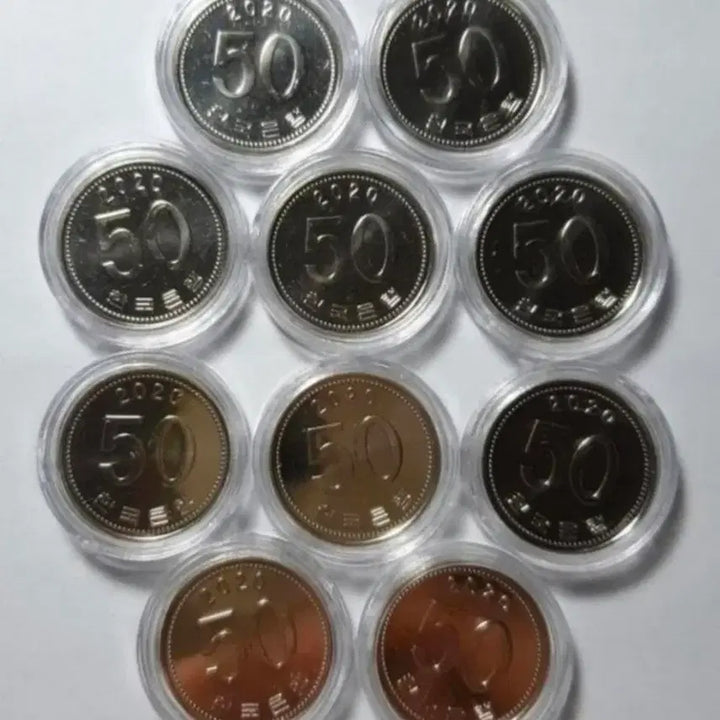 [BUNJANG] 2020 Unused 50 Won Coin Bundle (10 pcs) / 2020년 미사용 50원주화 10개 일괄.한국은행 주화 화폐 동전
