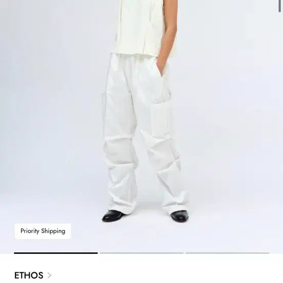 [BUNJANG] Ethos Side Pocket Banding Pants White / 에토스 사이드 포켓 밴딩 팬츠 화이트
