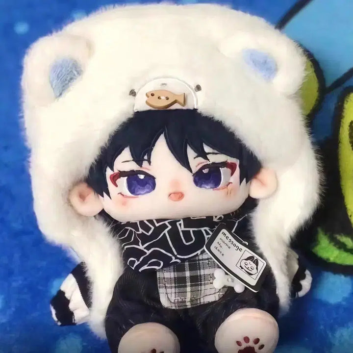 [BUNJANG] 20cm Doll Clothes Set: Hat, Scarf, T-shirt, Overalls, Name Tag / [현물/바로발송] 모자 스카프 멜빵 솜깅옷 솜인형옷 인형옷 누이옷20cm
