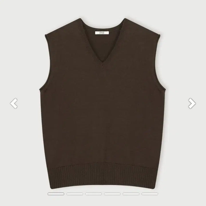 [BUNJANG] Ethos Sleeveless Cotton V-Neck Knit Vest Brown / 에토스 슬리브리스 COTTON V-NECK KNIT VEST 브라운