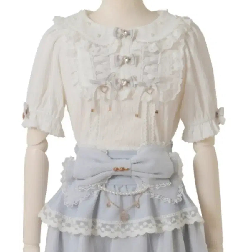 [BUNJANG] Lizlisa Ribbon Short Sleeve Blouse / 리즈리사 삼연 리본 블라우스 반팔/디마럽 마즈 시허니 지뢰계 로지타