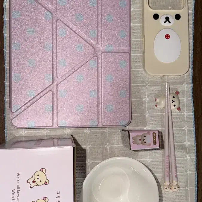 [BUNJANG] Rilakkuma Phone Case &amp; Chopsticks Set / 코리락쿠마 폰케이스, 젓가락 판매합니다