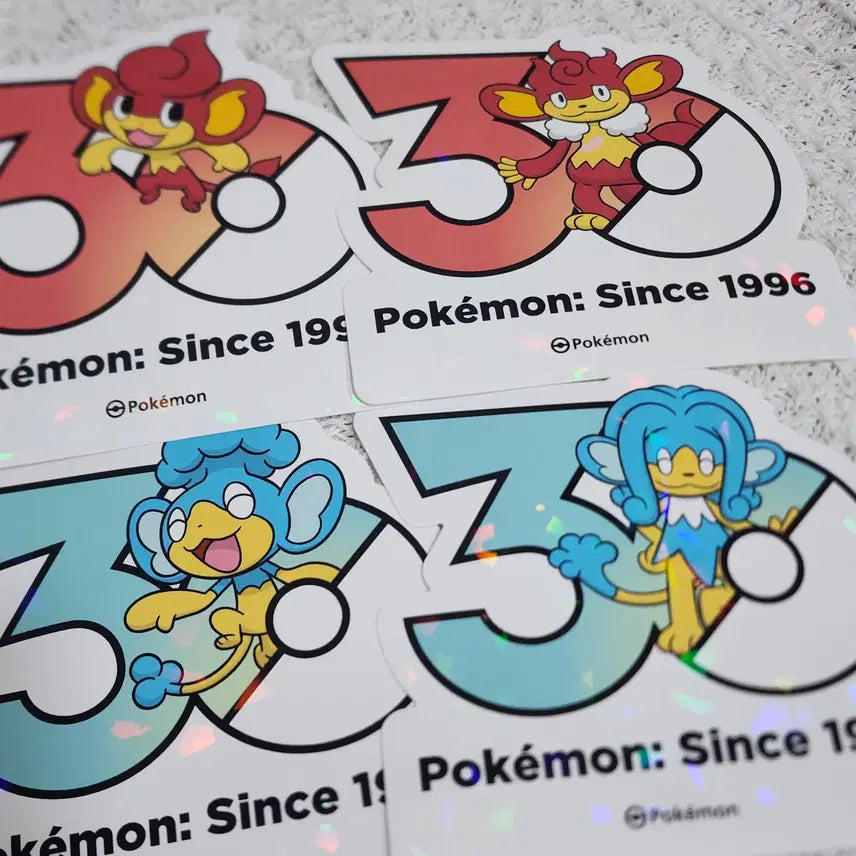 [BUNJANG] Pokemon 30th Anniversary Stickers - Baof, Baoki, Achaf, Achaki / 포켓몬 30주년 스티커 바오프, 바오키, 앗차프 , 앗차키