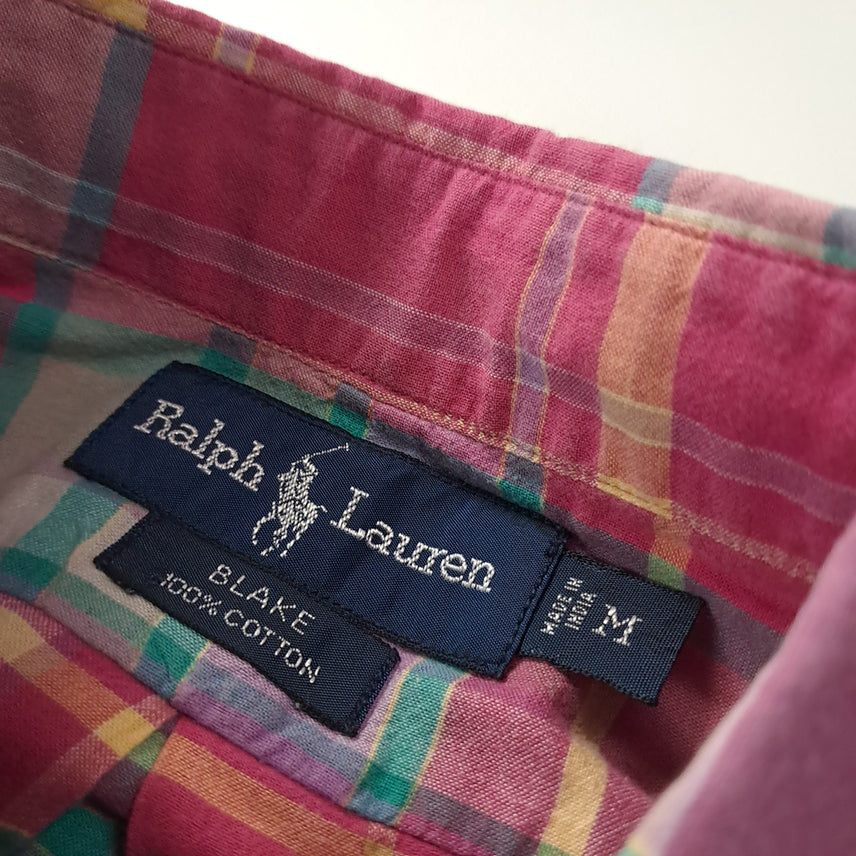 [BUNJANG] Polo 90s Madras Check Short Sleeve Shirt Pink M / CK702 M 폴로 90s 핑크 마드라스체크 반팔 셔츠 남방