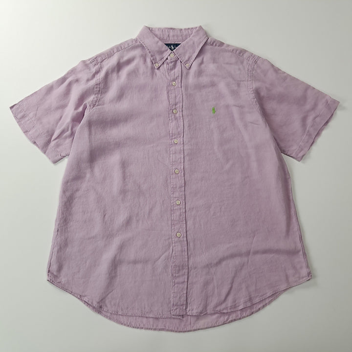 [BUNJANG] Polo 90s Linen Lavender Short Sleeve Shirt XL / CK704 XL 폴로 90s 린넨 라벤더 반팔 셔츠 남방