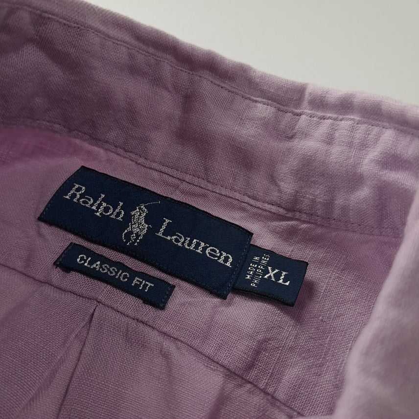 [BUNJANG] Polo 90s Linen Lavender Short Sleeve Shirt XL / CK704 XL 폴로 90s 린넨 라벤더 반팔 셔츠 남방