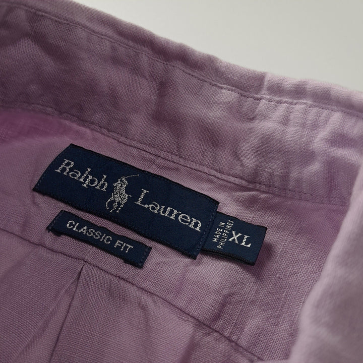 [BUNJANG] Polo 90s Linen Lavender Short Sleeve Shirt XL / CK704 XL 폴로 90s 린넨 라벤더 반팔 셔츠 남방