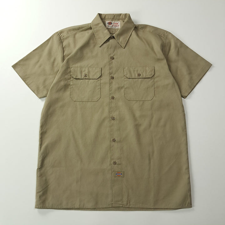 [BUNJANG] Dickies 90s Olive Khaki Short Sleeve Work Shirt / CK706 L 디키즈 90s 올리브카키 반팔 워크 셔츠 남방