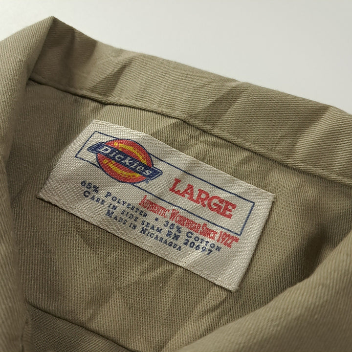 [BUNJANG] Dickies 90s Olive Khaki Short Sleeve Work Shirt / CK706 L 디키즈 90s 올리브카키 반팔 워크 셔츠 남방