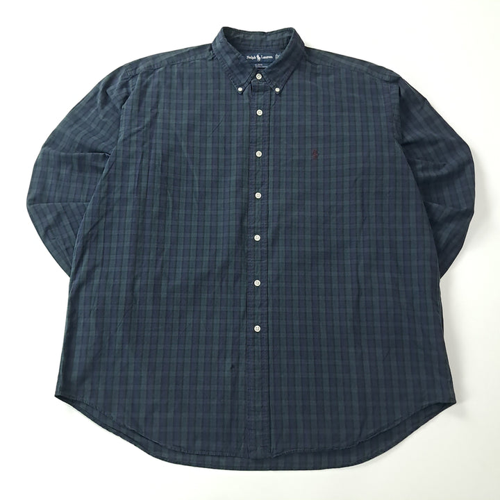 [BUNJANG] Polo Ralph Lauren 90s Blake Fit Modern Black Watch Check Shirt / CK707 XL 폴로 90s 홍콩판 모던 블랙워치체크 셔츠 남방