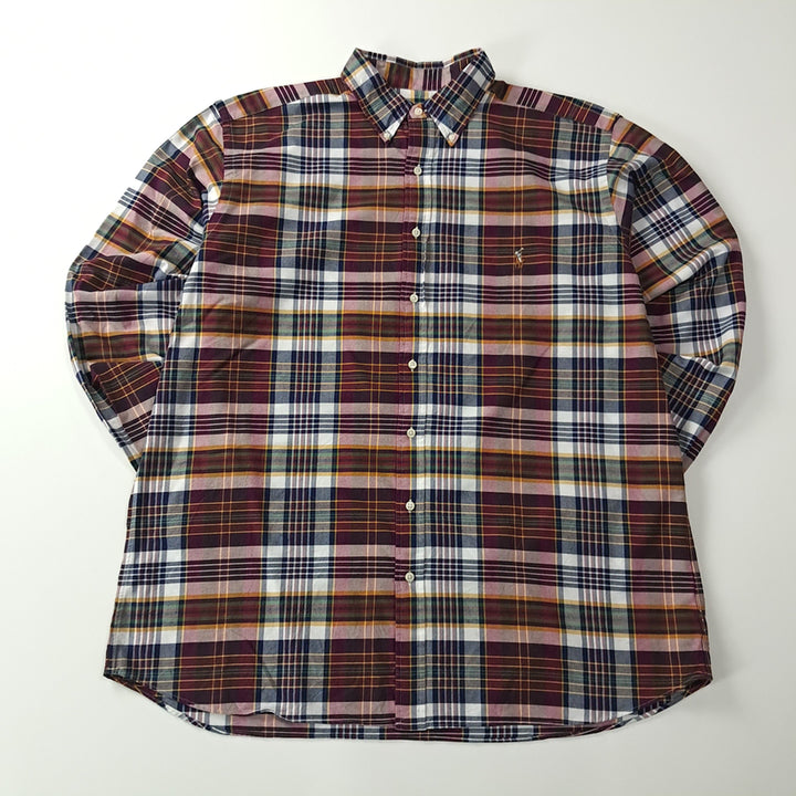 [BUNJANG] Polo Ralph Lauren Burgundy Wine Plaid Check XLT Shirt / CK709 XLT 폴로 QR 버건디와인 플레드체크 셔츠 남방