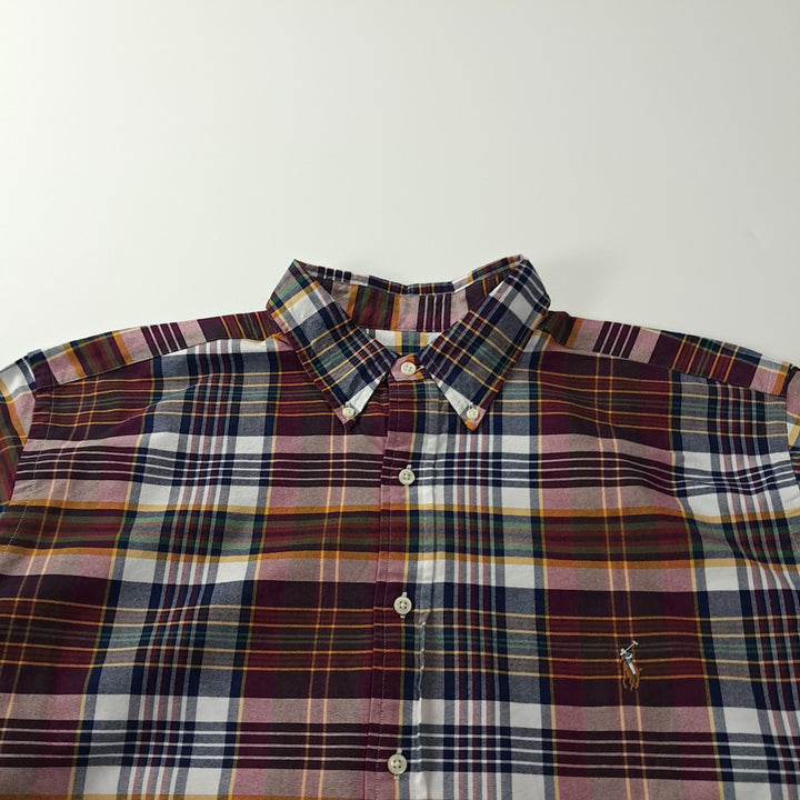 [BUNJANG] Polo Ralph Lauren Burgundy Wine Plaid Check XLT Shirt / CK709 XLT 폴로 QR 버건디와인 플레드체크 셔츠 남방