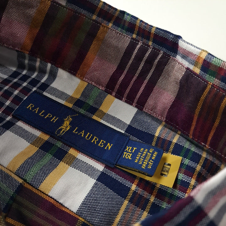 [BUNJANG] Polo Ralph Lauren Burgundy Wine Plaid Check XLT Shirt / CK709 XLT 폴로 QR 버건디와인 플레드체크 셔츠 남방