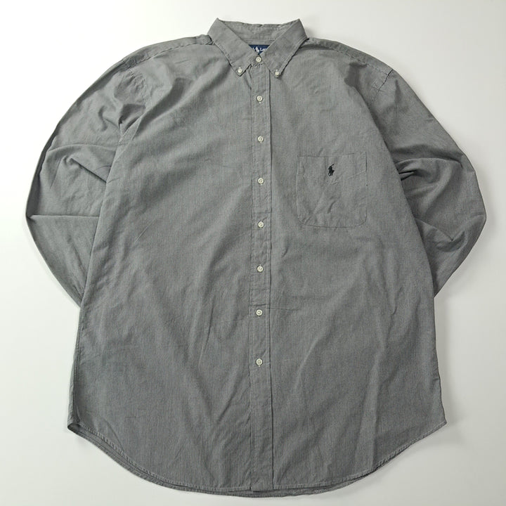 [BUNJANG] Polo Ralph Lauren 00s Black Microcheck XLT Tall Shirt / CK711 XLT 폴로 00s 블랙 모노 마이크로체크 셔츠 남방