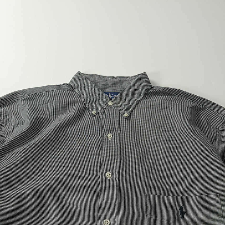 [BUNJANG] Polo Ralph Lauren 00s Black Microcheck XLT Tall Shirt / CK711 XLT 폴로 00s 블랙 모노 마이크로체크 셔츠 남방