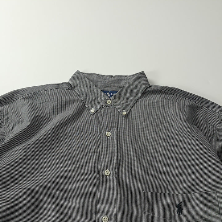 [BUNJANG] Polo Ralph Lauren 00s Black Microcheck XLT Tall Shirt / CK711 XLT 폴로 00s 블랙 모노 마이크로체크 셔츠 남방