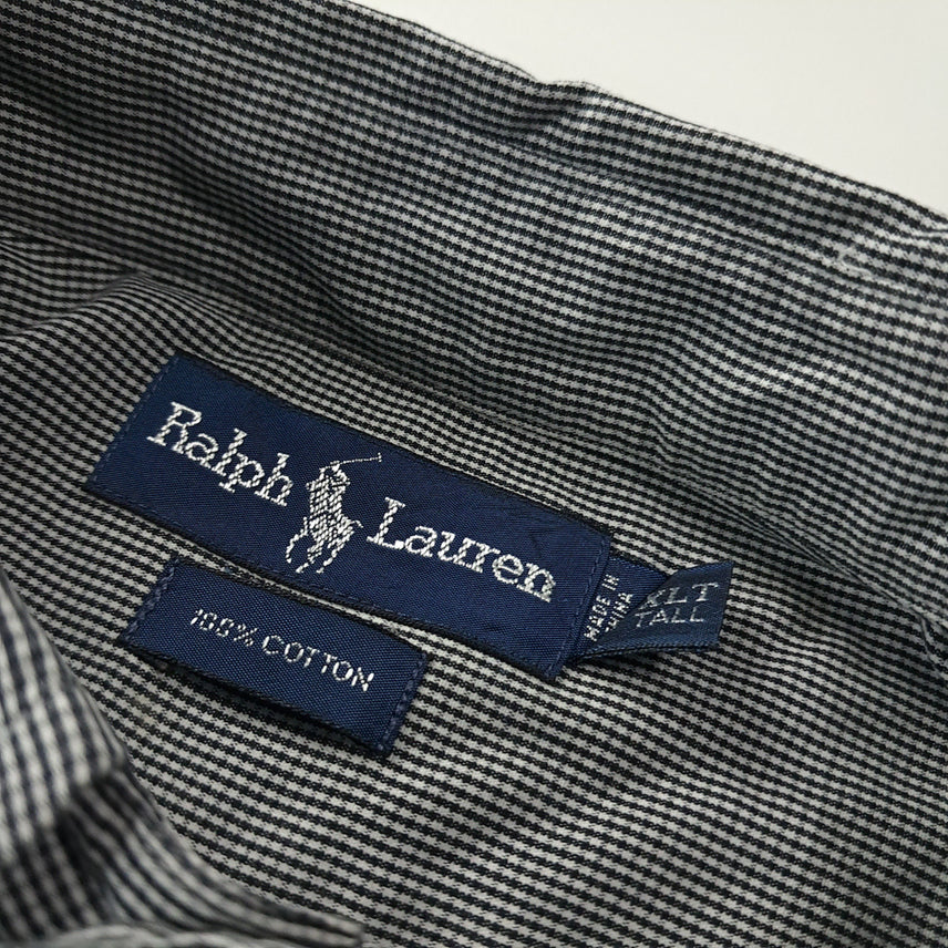 [BUNJANG] Polo Ralph Lauren 00s Black Microcheck XLT Tall Shirt / CK711 XLT 폴로 00s 블랙 모노 마이크로체크 셔츠 남방