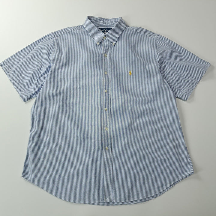 [BUNJANG] Polo Ralph Lauren 2XL Seersucker Blue Stripe Short Sleeve Shirt / CK712 2XL 폴로 00s 시어서커 블루 스트라이프 반팔 셔츠 남방