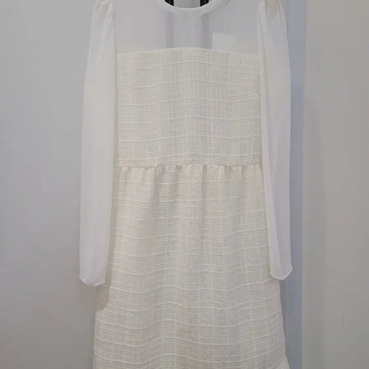 [BUNJANG] Sorry Too Much Love White See-Through Long Dress / 쏘리투머치러브 화이트 시스루 소매 원피스 55~55반 택달린새제품