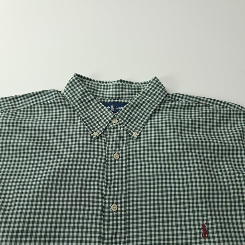[BUNJANG] Polo Ralph Lauren 2XLT Micro Gingham Check "Classic Fit" Button-Down Shirt / CK715 2XLT 폴로 00s 딥그린 마이크로 깅엄체크 셔츠 남방