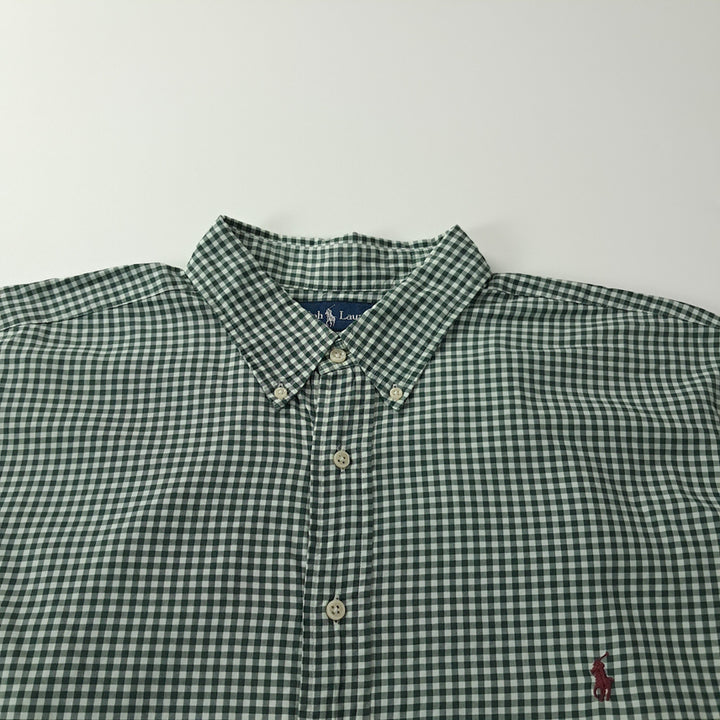 [BUNJANG] Polo Ralph Lauren 2XLT Micro Gingham Check "Classic Fit" Button-Down Shirt / CK715 2XLT 폴로 00s 딥그린 마이크로 깅엄체크 셔츠 남방