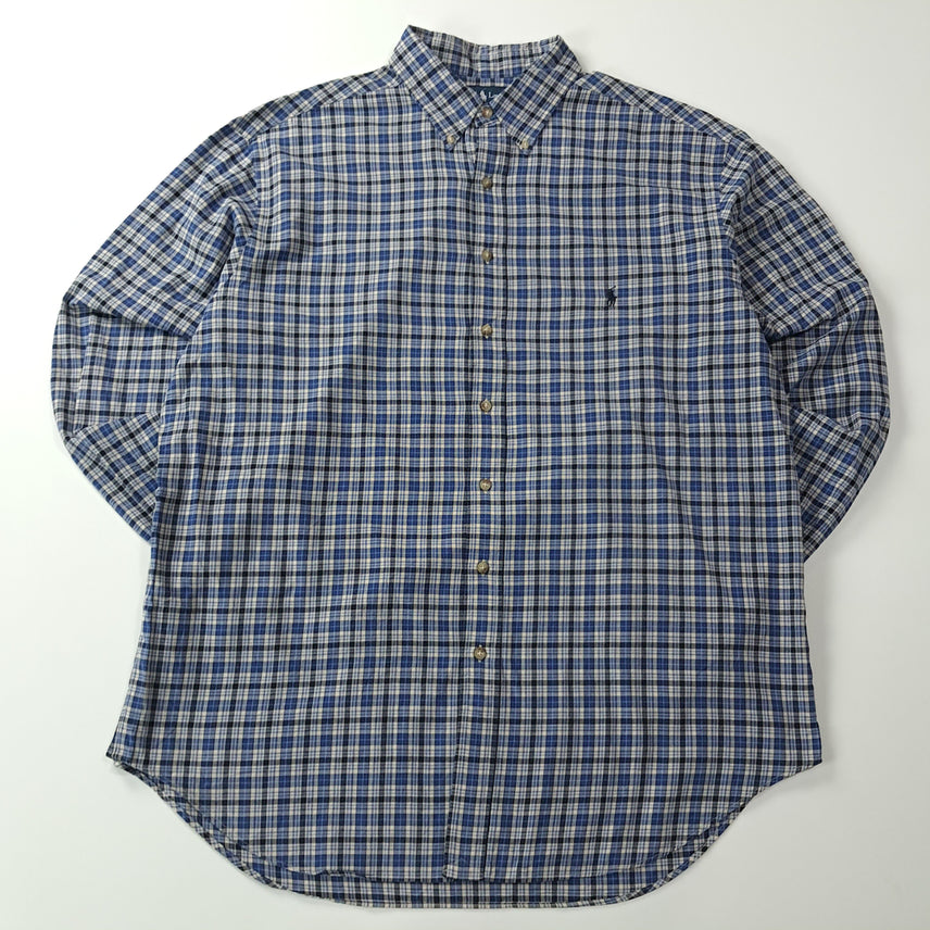 [BUNJANG] Polo Ralph Lauren 2XLT Blue Tartan Plaid Button-Down Shirt / CK719 2XLT 폴로 00s 블루 타탄체크 셔츠 남방