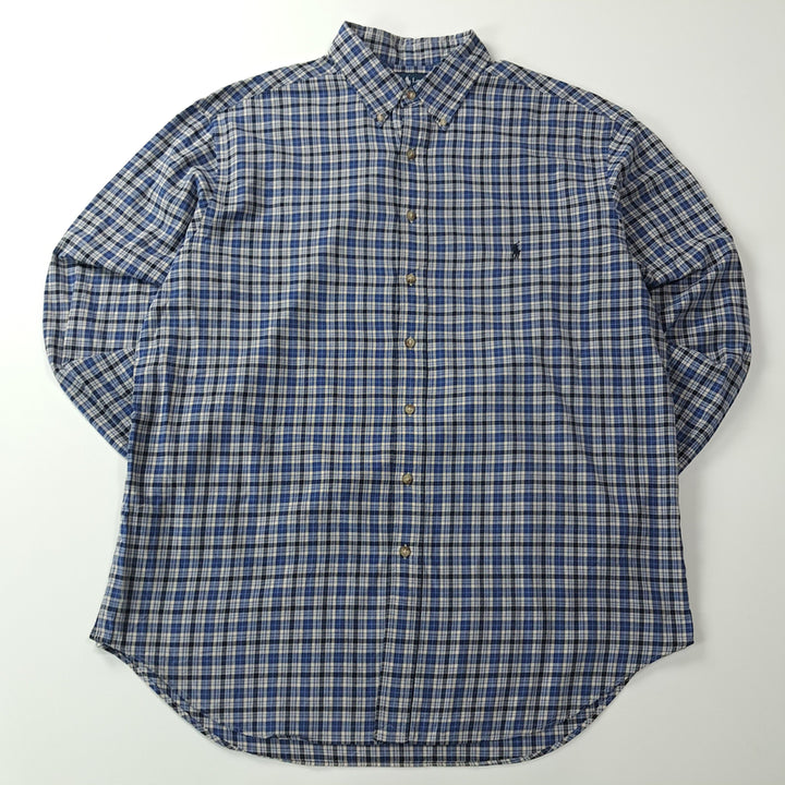 [BUNJANG] Polo Ralph Lauren 2XLT Blue Tartan Plaid Button-Down Shirt / CK719 2XLT 폴로 00s 블루 타탄체크 셔츠 남방