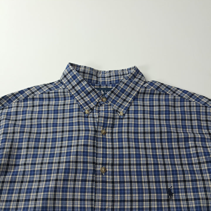 [BUNJANG] Polo Ralph Lauren 2XLT Blue Tartan Plaid Button-Down Shirt / CK719 2XLT 폴로 00s 블루 타탄체크 셔츠 남방