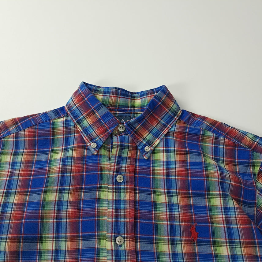 [BUNJANG] Polo Ralph Lauren Madras Check Short Sleeve Shirt S / CK720 S 폴로 린넨 멀티컬러 마드라스체크 반팔 셔츠 남방