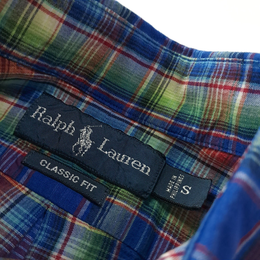 [BUNJANG] Polo Ralph Lauren Madras Check Short Sleeve Shirt S / CK720 S 폴로 린넨 멀티컬러 마드라스체크 반팔 셔츠 남방