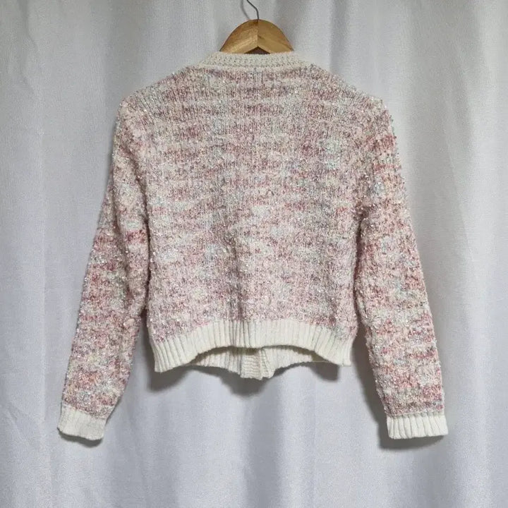 [BUNJANG] Tweed Crop Cardigan Pink Beige Ivory / 트위드 크롭 가디건 핑크 베이지 아이보리