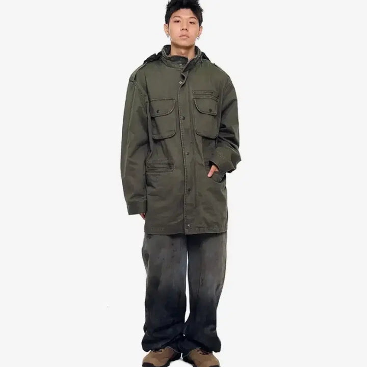 [BUNJANG] Washed Field Jacket Khaki / Washed Field Jacket (Khaki)